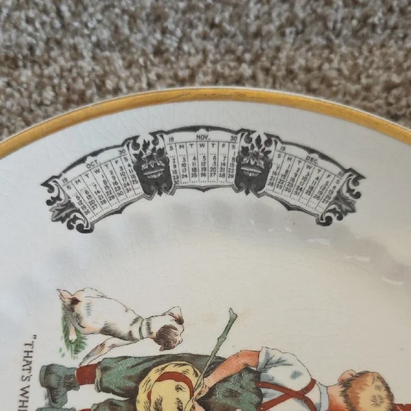 Vintage Porcelain Advertising Plate with Gold Trim - 1930 - Picture 9 of 9